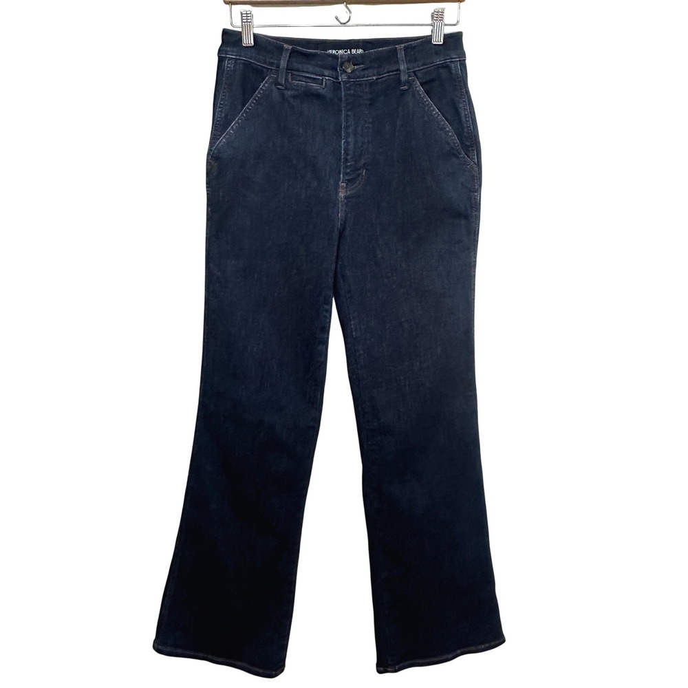 Veronica Beard Crosbie Wide Leg High Rise Jeans 28 Indigo Rinse Luxury Denim